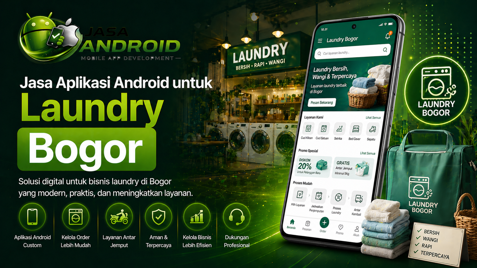 Jasa Aplikasi Android untuk Laundry Bogor Murah & Profesional